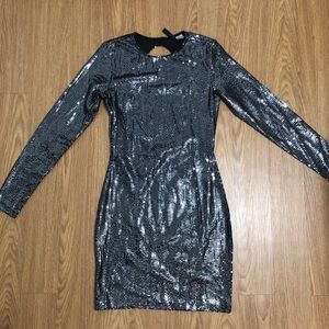 H&M Sequin Long Sleeve Dress